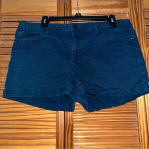 LC Lauren Conrad‎ Teal Denim Cuffed Shorts Size 14